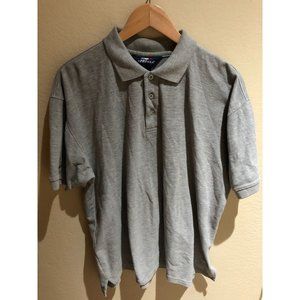 Mens Short Sleeve Fashion Polo Shirt XL Gray 27Pro Usa Collar Half Button